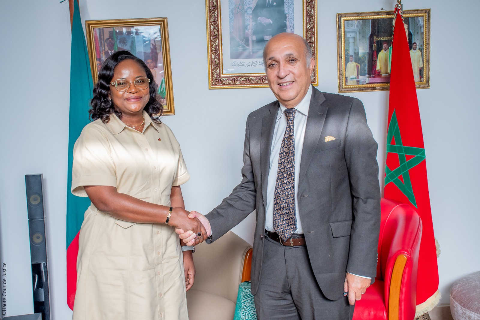 COOPÉRATION INSTITUTIONNELLE | LA PRÉSIDENTE DE LA HAUTE COUR DE JUSTICE REÇUE PAR L’AMBASSADEUR DU MAROC