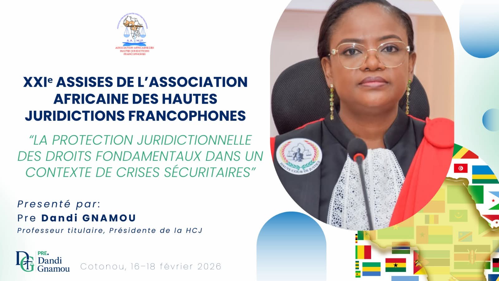 Protection des droits fondamentaux en temps de crise : la Pre Dandi Gnamou présente la communication inaugurale des 21ᵉ Assises de l’AAHJF